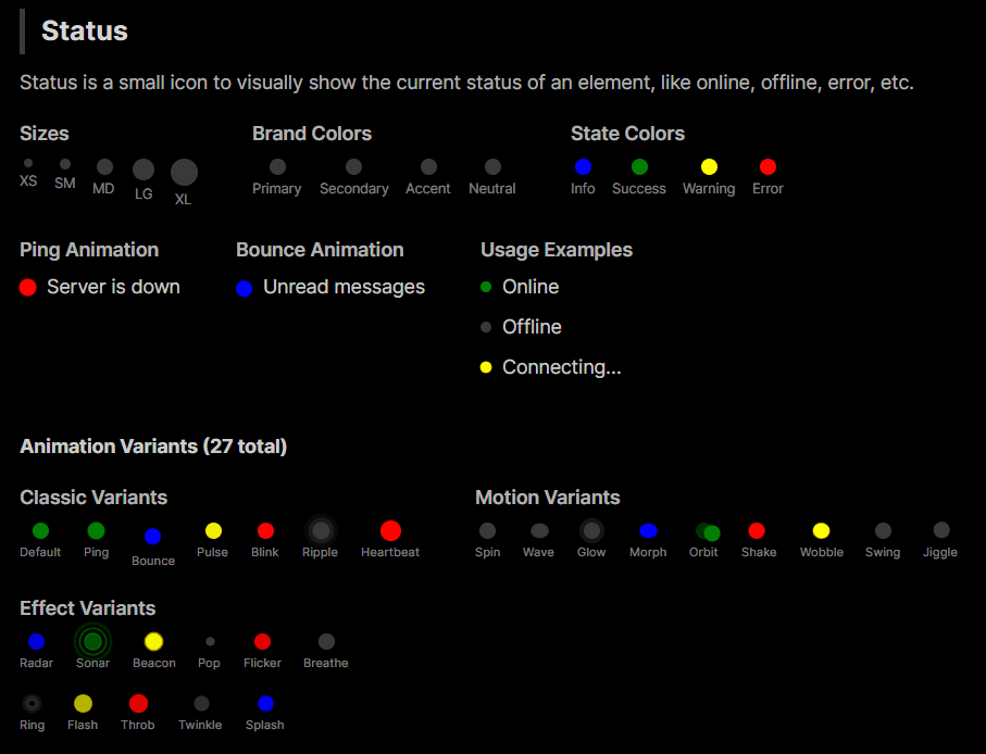 Status Indicator Animations